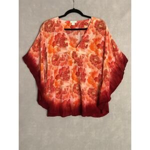 Sundance Floral Top Poncho Style Women's Small